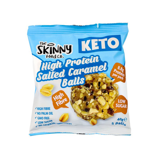 High Protein Skinny KETO Balls (8.8g Protein Per Serving) -Salted Caramel - theskinnyfoodco