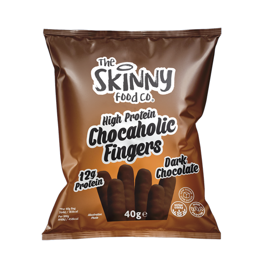 Skinny High Protein Chocaholic Dark Hazelnut Chocolate Fingers 40g