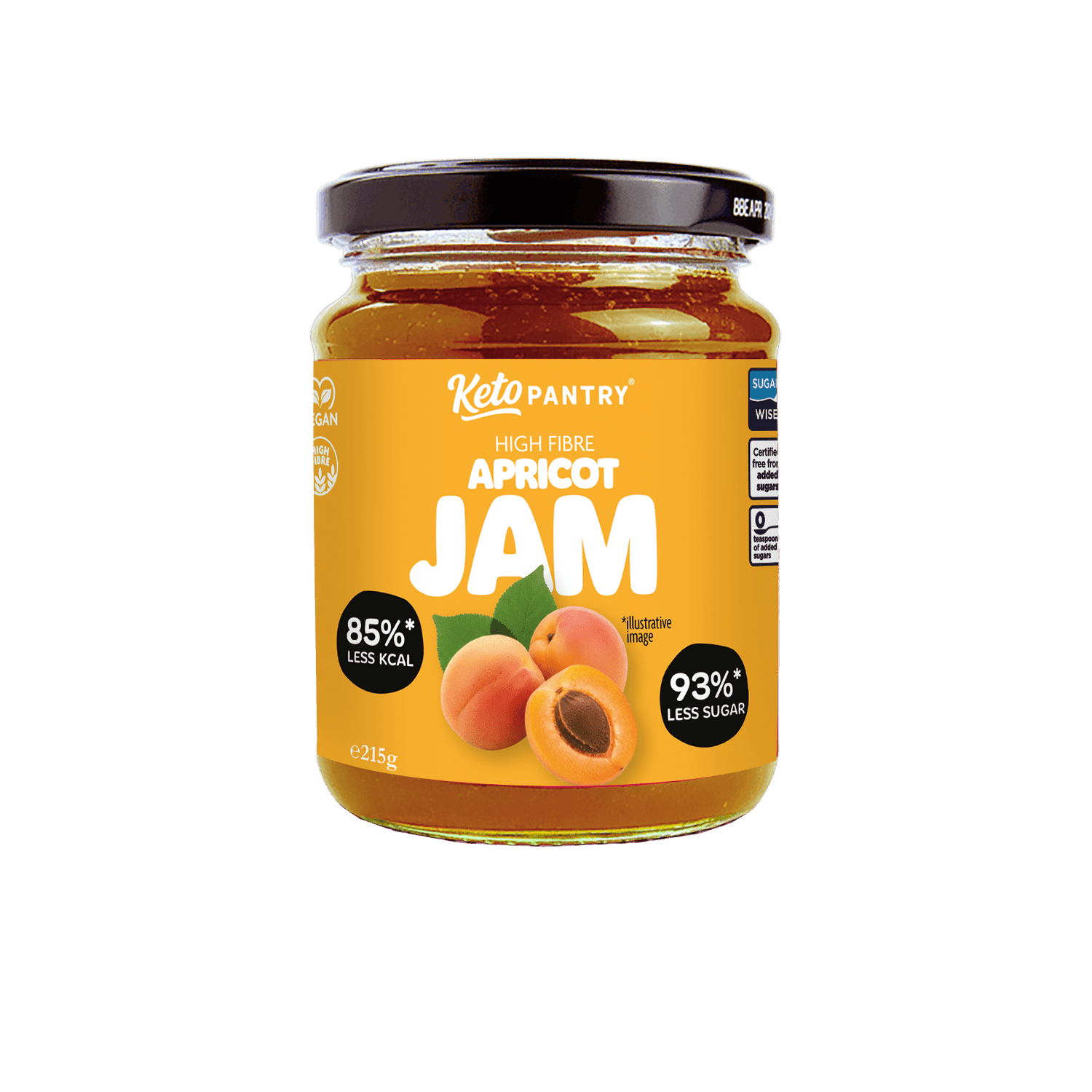 Keto Pantry Apricot Low Sugar Jam - 215g - theskinnyfoodco