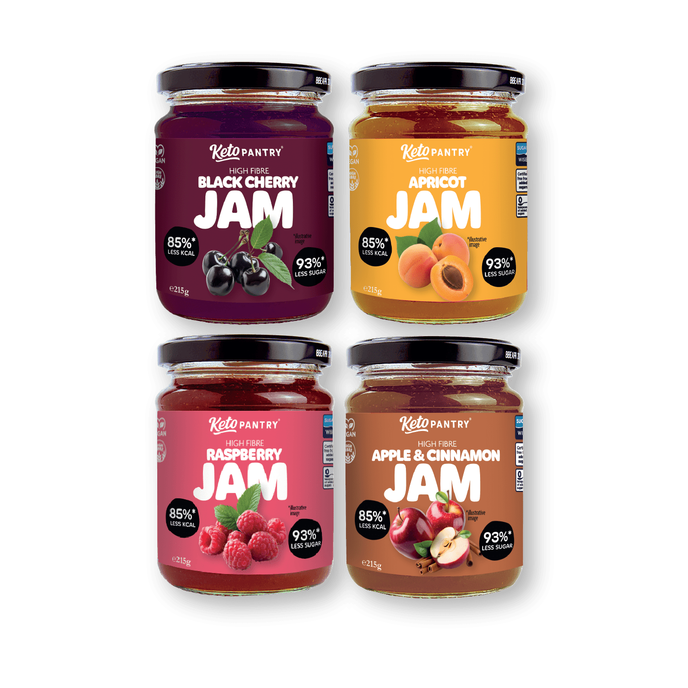 Keto Pantry Gourmet Jam Collection 4 x 215g - theskinnyfoodco