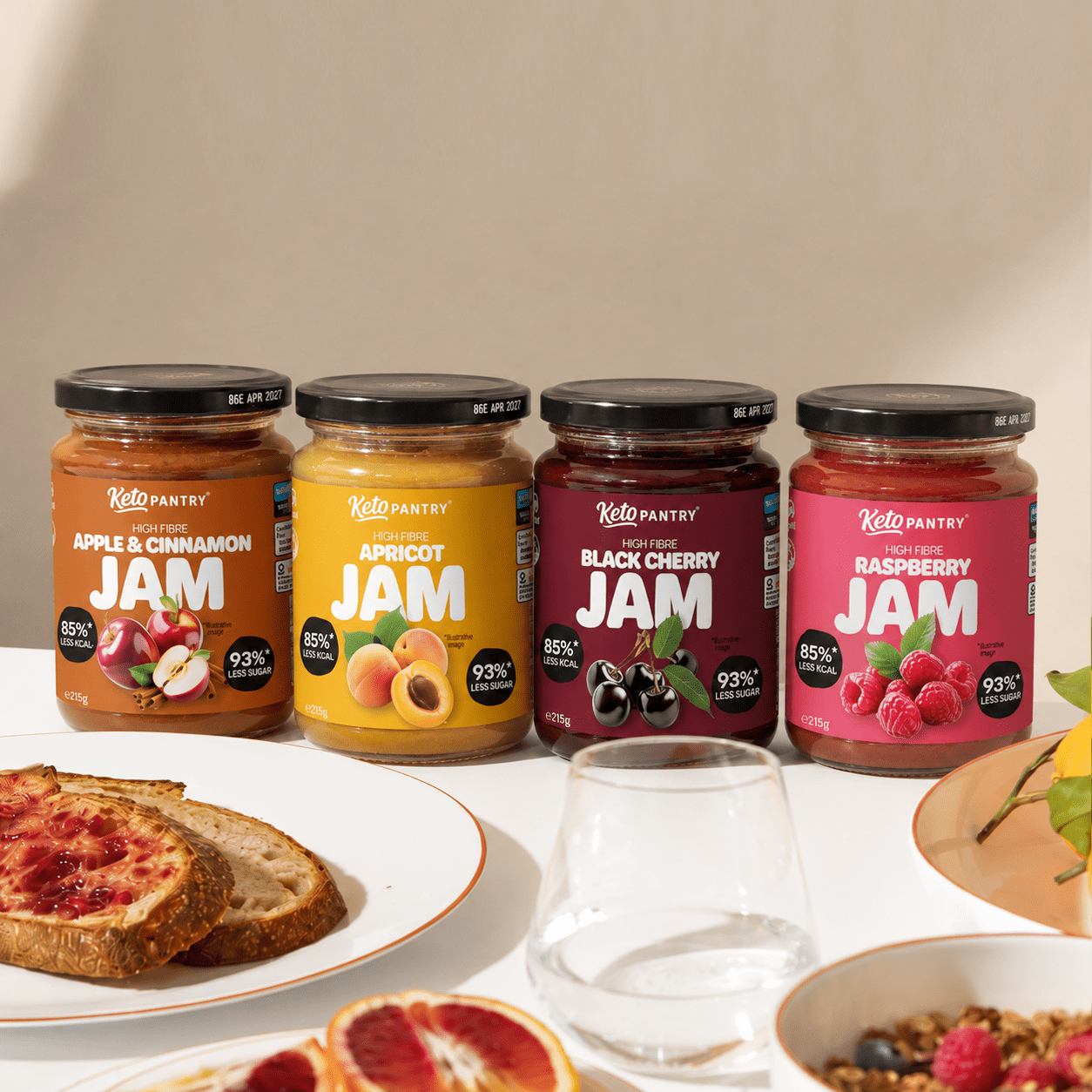 Keto Pantry Gourmet Jam Collection 4 x 215g - theskinnyfoodco
