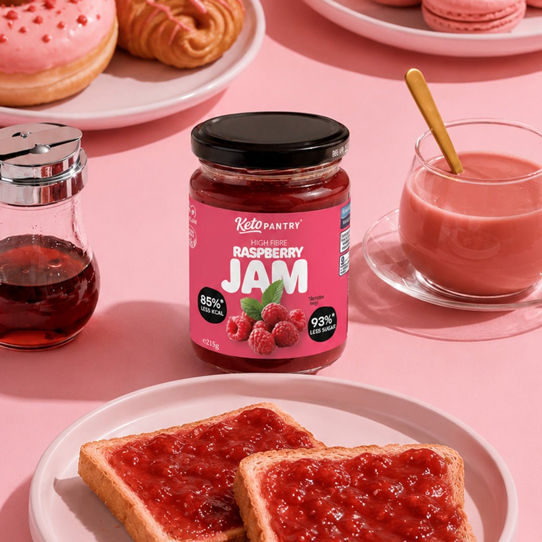 Keto Pantry Raspberry Low Sugar Jam - 215g - theskinnyfoodco