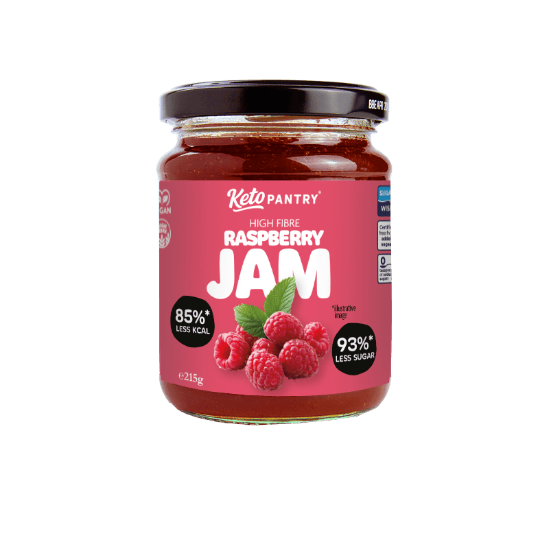 Keto Pantry Raspberry Low Sugar Jam - 215g - theskinnyfoodco