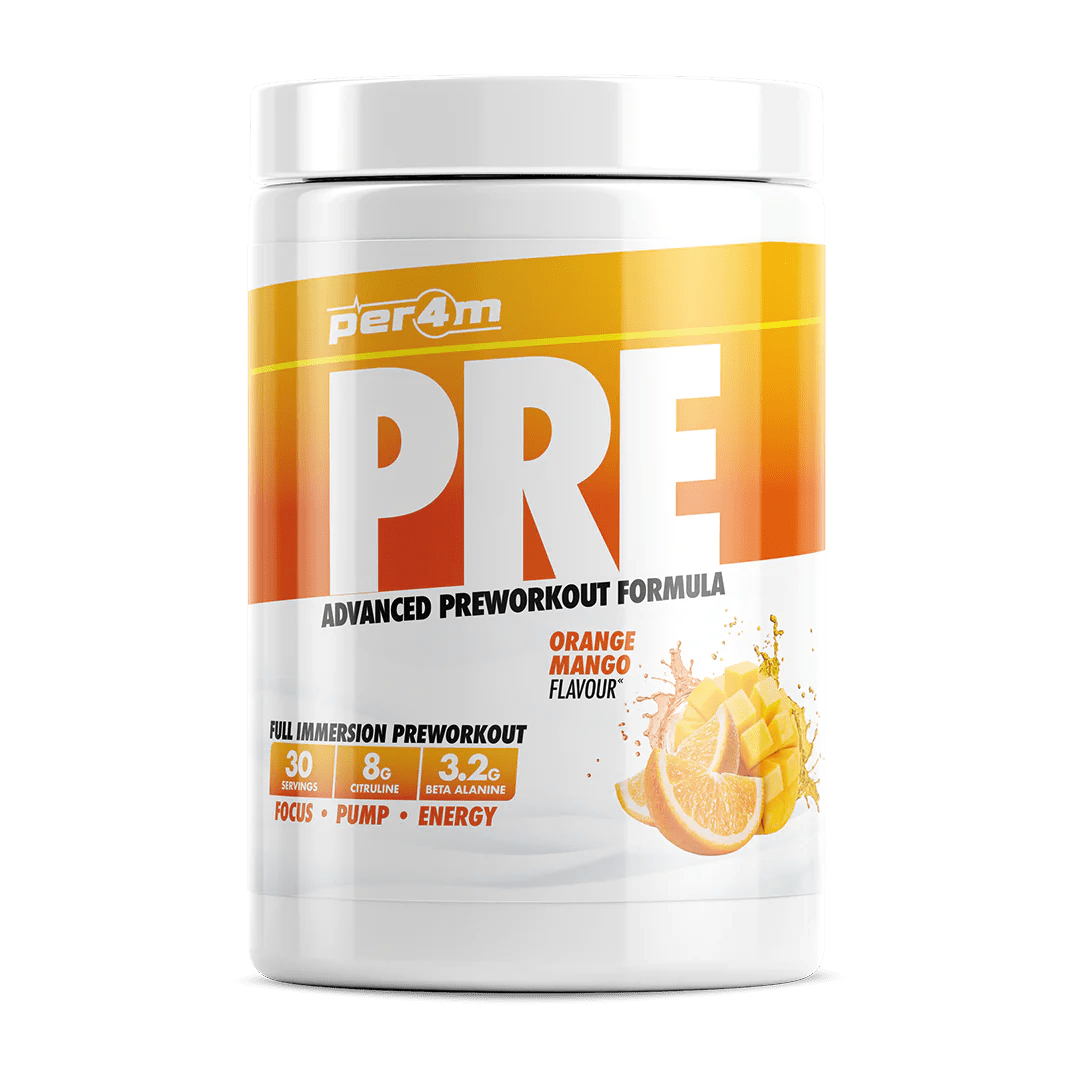 PER4M – PRE Advanced Preworkout Formula – 7 Geschmacksrichtungen (570 g) – theskinnyfoodco