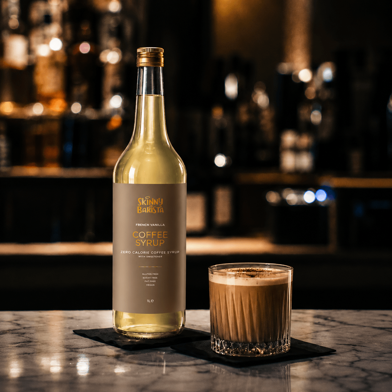 Premium Skinny Barista French Vanilla Flavour Coffee Syrup - 1 Litre - theskinnyfoodco