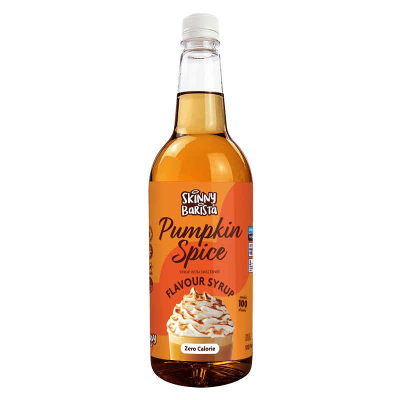Pumpkin Spice Syrup - Zero Calorie Sugar Free Skinny Coffee - 1 Litre - theskinnyfoodco