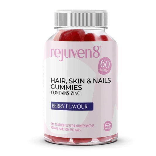 Rejuven8 Hair, Skin & Nails Berry Flavour Gummies - 60 Gummies - theskinnyfoodco