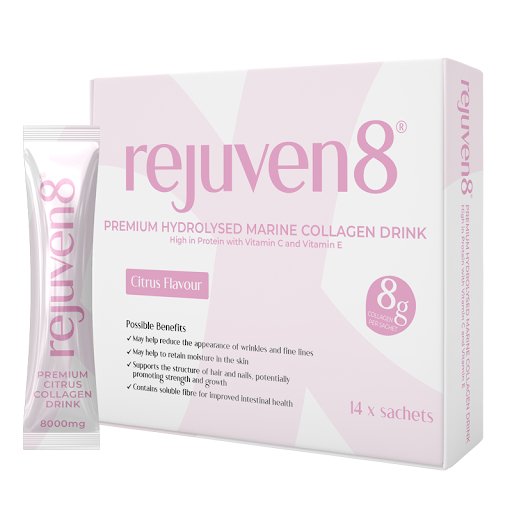 Rejuven8 Premium Hydrolysed Marine Liquid Collagen Drink For Women, 14 sachets 14 x 30ml (14 day supply) - theskinnyfoodco