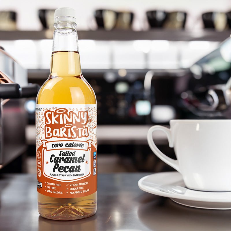 Salted Caramel Pecan - Zero Calorie Sugar Free Skinny Coffee Syrup - 1 Litre - theskinnyfoodco
