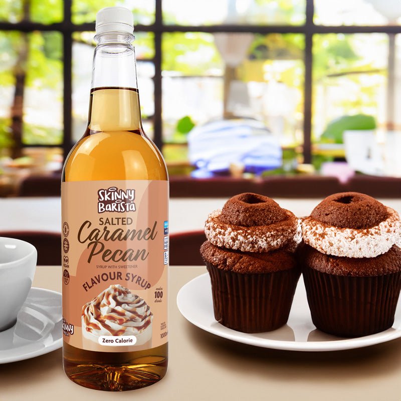 Salted Caramel Pecan - Zero Calorie Sugar Free Skinny Coffee Syrup - 1 Litre - theskinnyfoodco