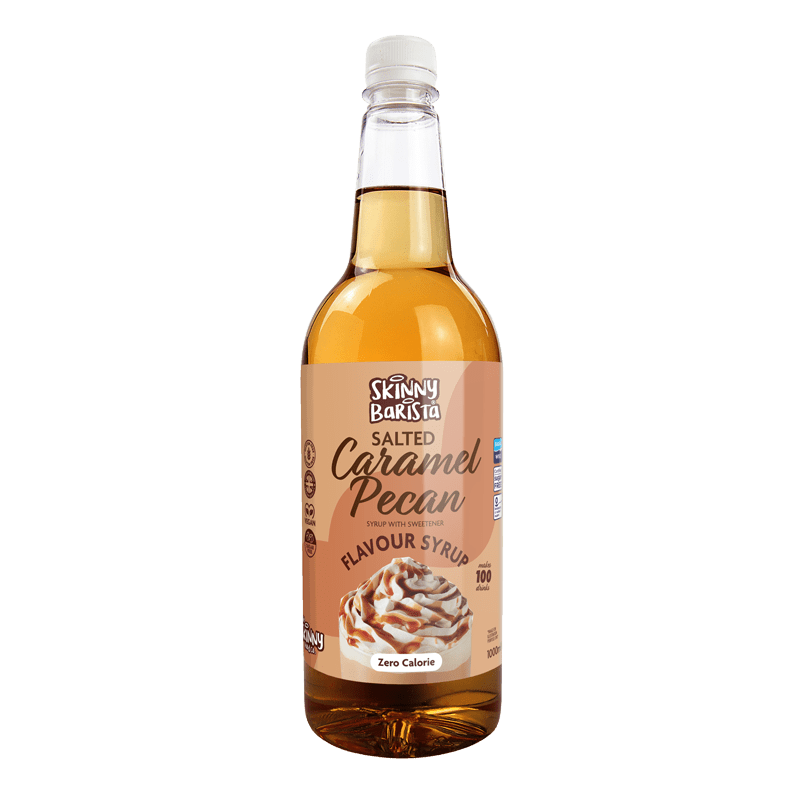 Salted Caramel Pecan - Zero Calorie Sugar Free Skinny Coffee Syrup - 1 Litre - theskinnyfoodco