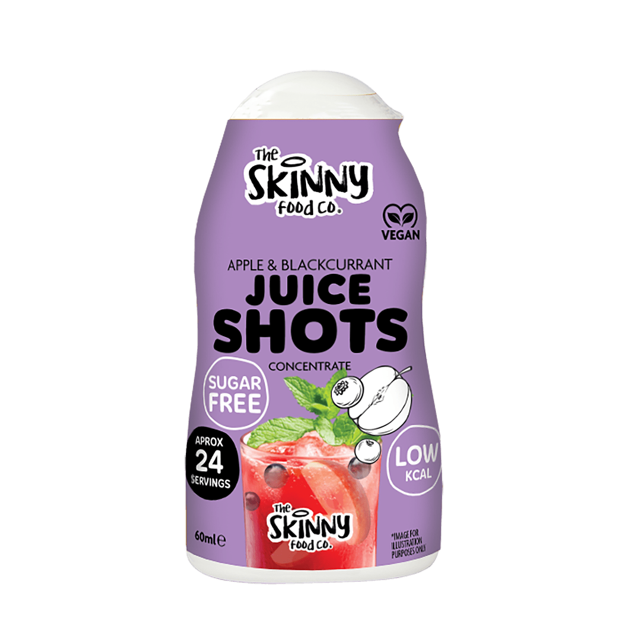 Skinny Apple & Blackcurrant Sugar Free Juice Shot - 60ml - theskinnyfoodco