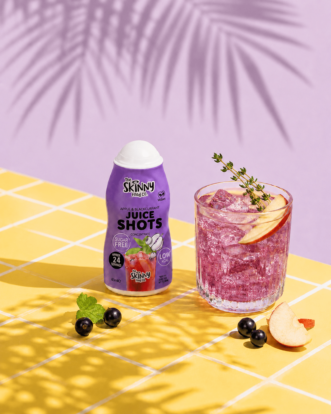 Skinny Apple & Blackcurrant Sugar Free Juice Shot - 60ml - theskinnyfoodco