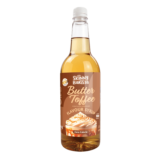 Skinny Barista Butter Toffee Flavour Syrup - Sugar Free Skinny Coffee Syrup - 1 Litre (Limited Edition) - theskinnyfoodco