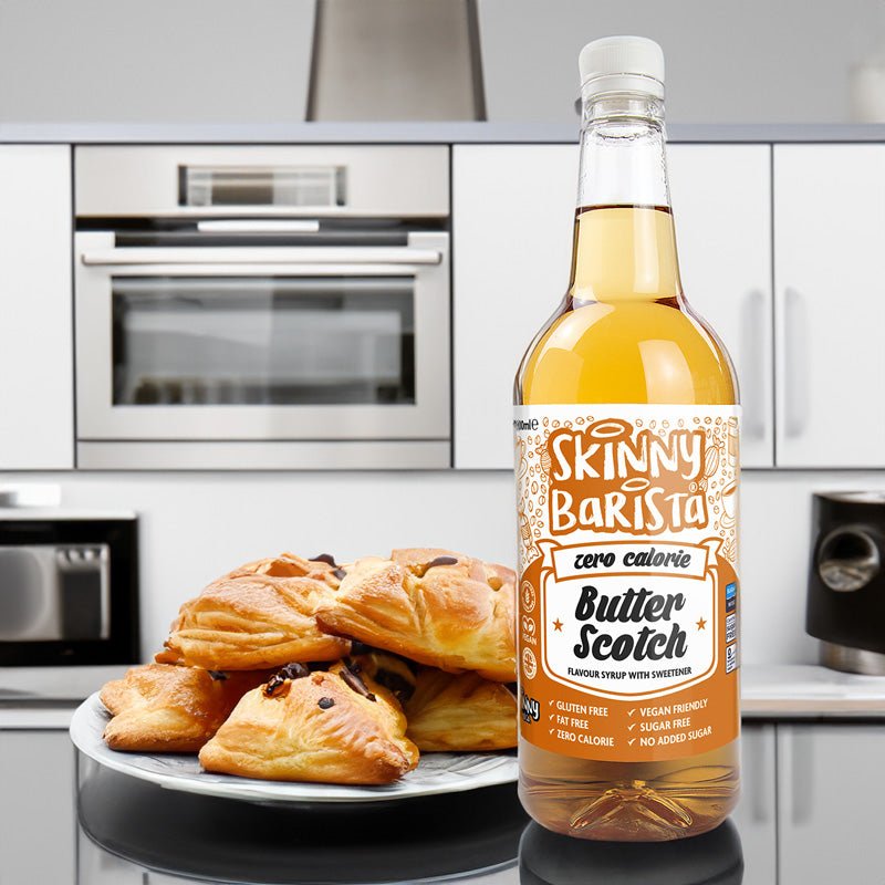 Skinny Barista Butterscotch Flavour Syrup - Zero Calorie Sugar Free Skinny Syrup - 1 Litre - theskinnyfoodco