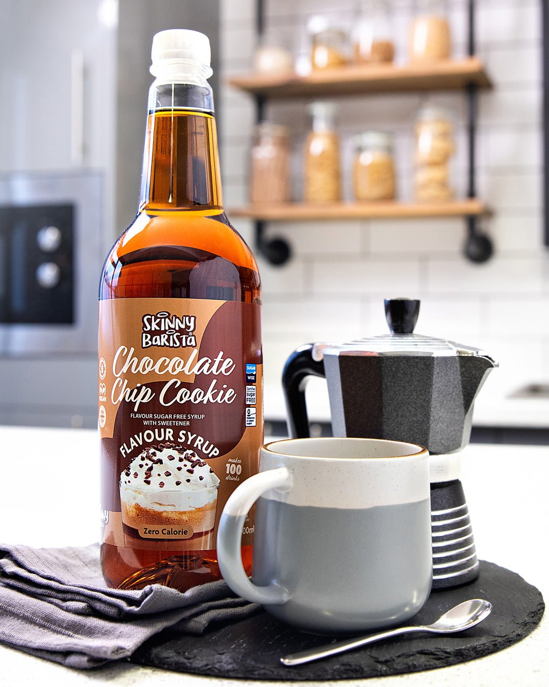 Skinny Barista Chocolate Chip Cookie Flavour Syrup - Sugar Free Skinny Coffee Syrup - 1 Litre (Limited Edition) - theskinnyfoodco