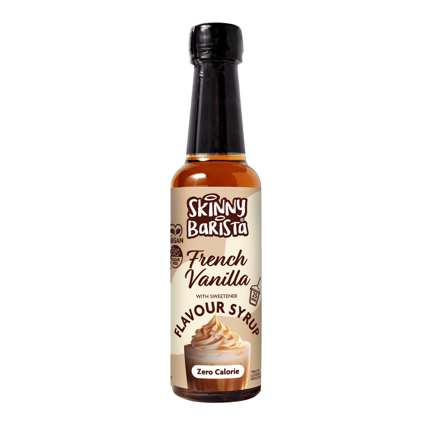 Skinny Barista French Vanilla Flavour Syrup - Zero Calorie Sugar Free Skinny Coffee Syrup - 250ml - theskinnyfoodco