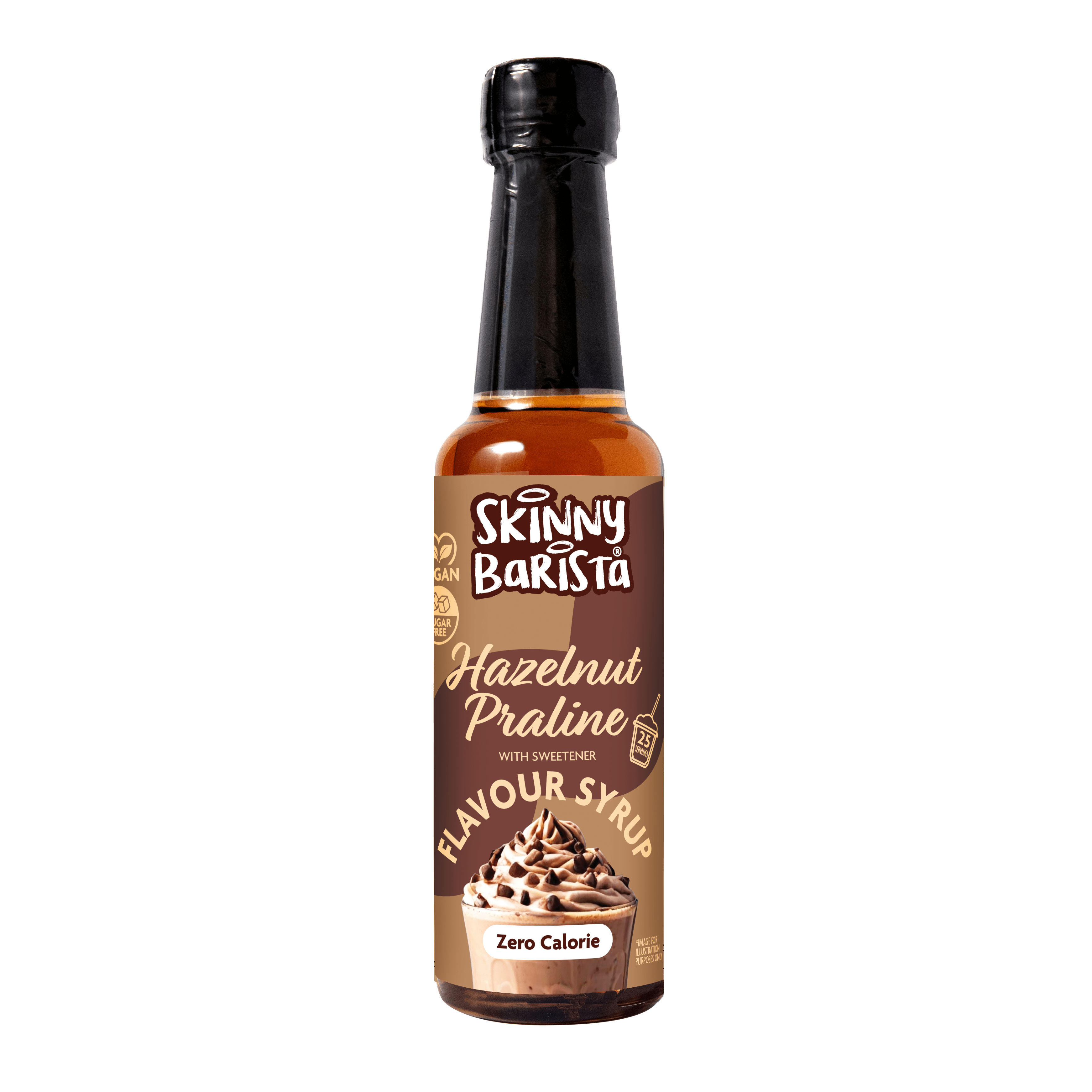 Skinny Barista Hazelnut Flavour Syrup - Zero Calorie Sugar Free Skinny Coffee Syrup - 250ml - theskinnyfoodco