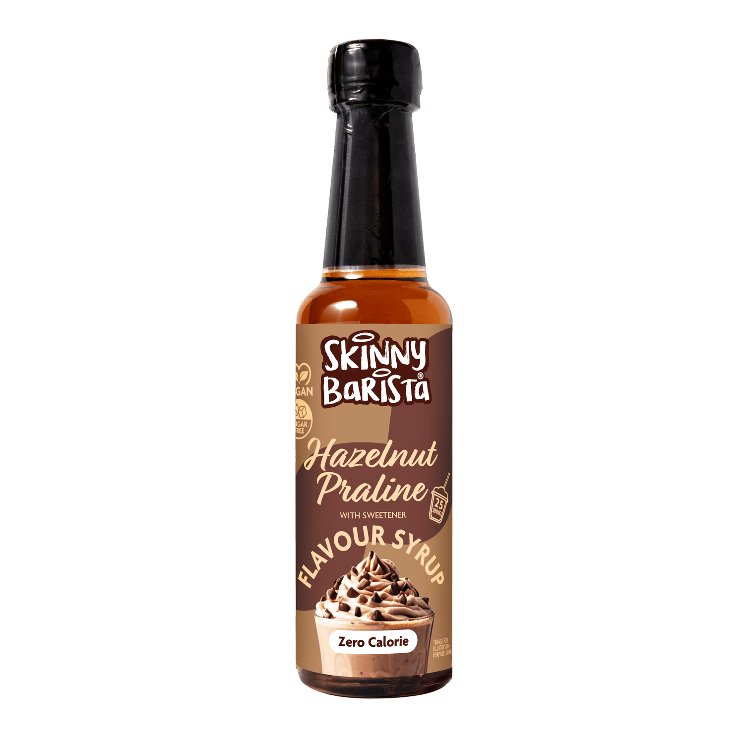 Skinny Barista Hazelnut Flavour Syrup - Zero Calorie Sugar Free Skinny Coffee Syrup - 250ml - theskinnyfoodco