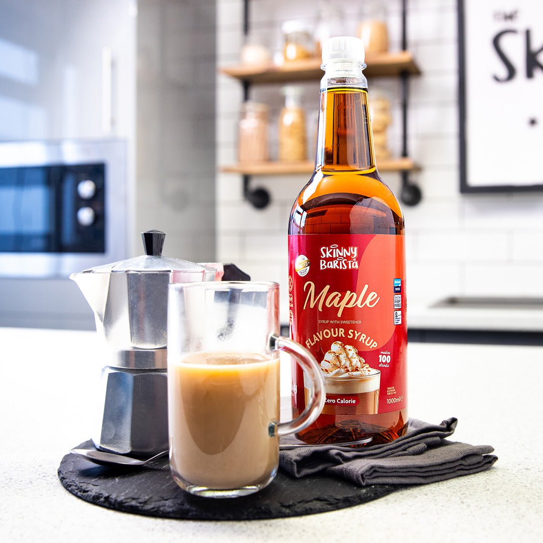 Skinny Barista Maple Coffee Flavour Syrup - Sugar Free Skinny Coffee Syrup - 1 Litre (Limited Edition) - theskinnyfoodco