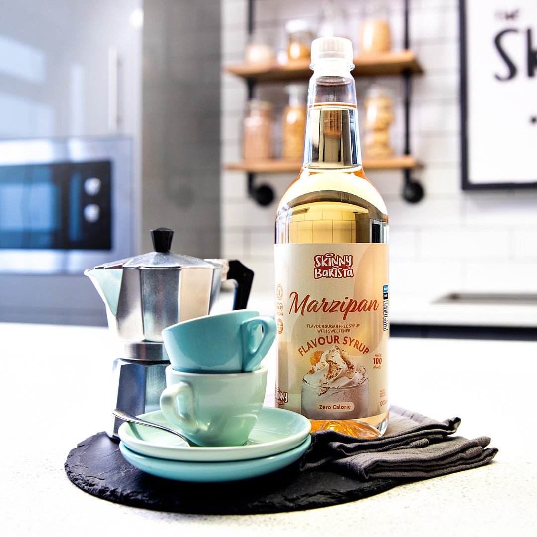Skinny Barista Marzipan Flavour Syrup - Sugar Free Skinny Coffee Syrup - 1 Litre (Limited Edition) - theskinnyfoodco