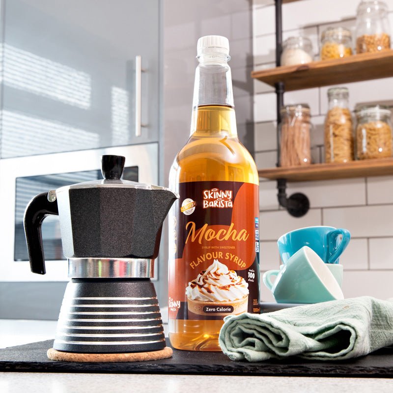 Skinny Barista Mocha Coffee Flavour Syrup - Sugar Free Skinny Coffee Syrup - 1 Litre (Limited Edition) - theskinnyfoodco