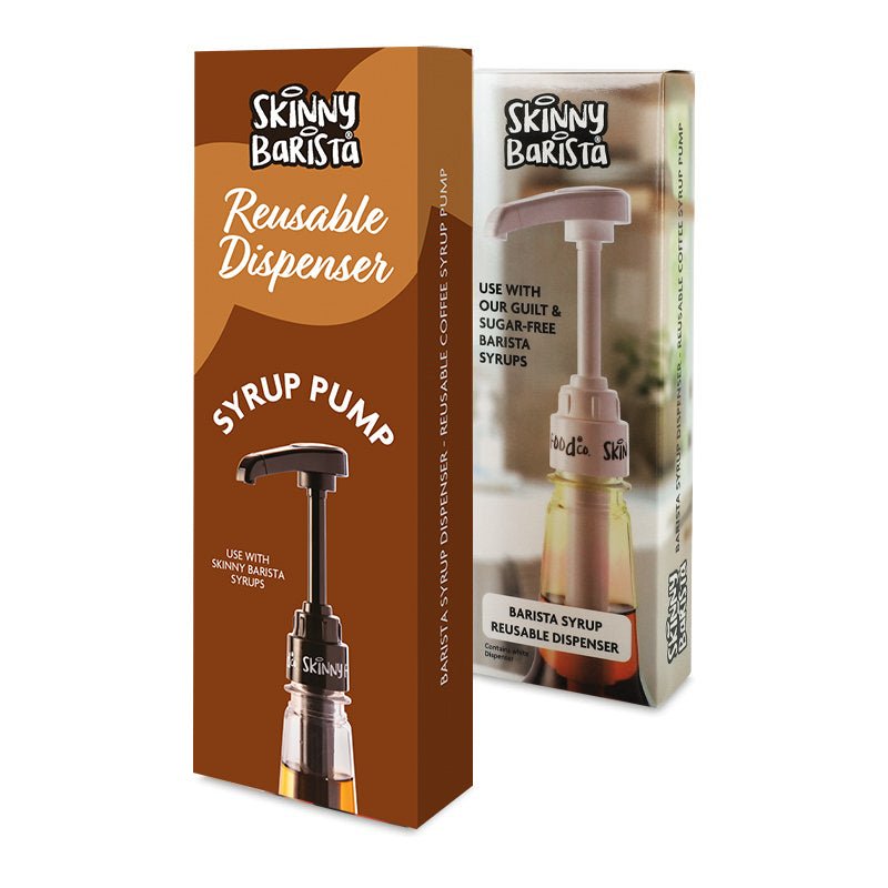 Skinny Barista Syrup Dispenser - Reusable Coffee Syrup Pump (White or Black) - theskinnyfoodco
