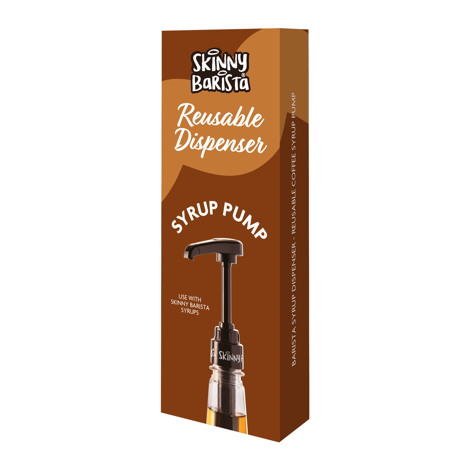 Skinny Barista Syrup Dispenser - Reusable Coffee Syrup Pump (White or Black) - theskinnyfoodco