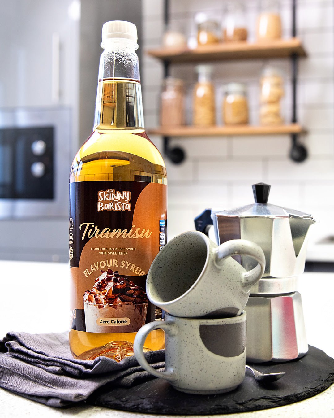 Skinny Barista Tiramisu Flavour Syrup - Sugar Free Skinny Coffee Syrup - 1 Litre (Limited Edition) - theskinnyfoodco