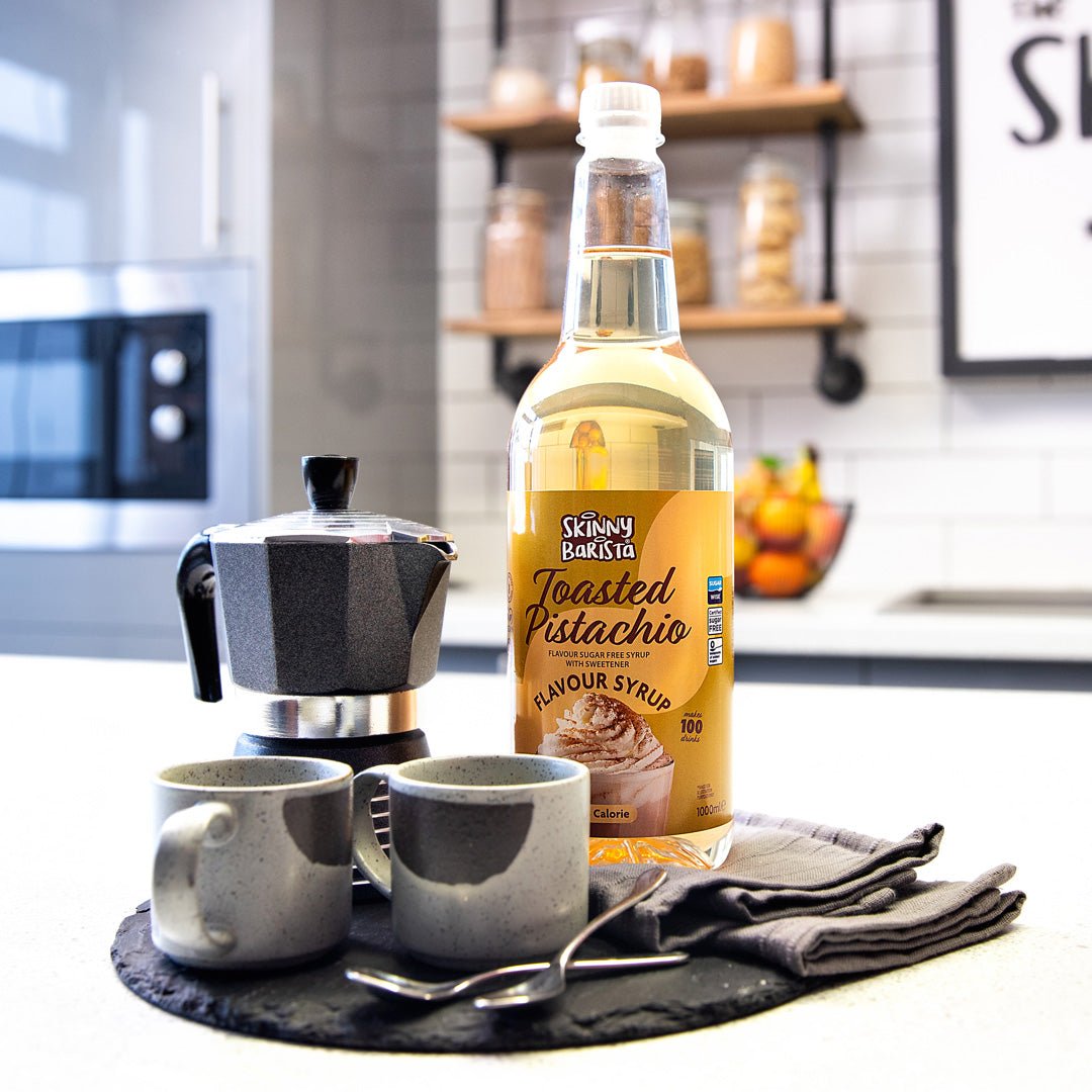 Skinny Barista Toasted Pistachio Flavour Syrup - Sugar Free Skinny Coffee Syrup - 1 Litre (Limited Edition) - theskinnyfoodco