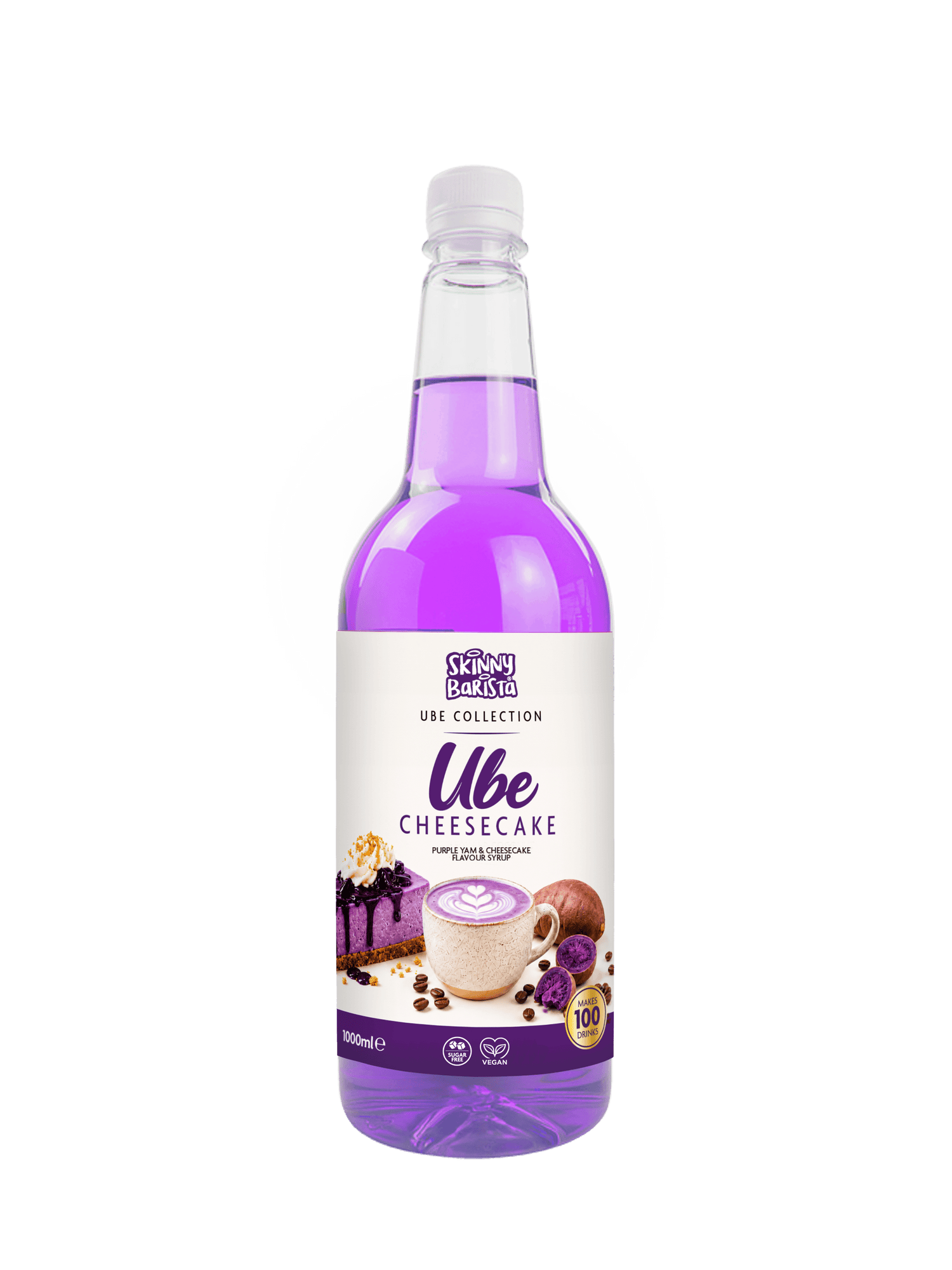 Skinny Barista Ube Cheesecake Flavour Syrup - Low Calorie Sugar Free - 1 Litre - theskinnyfoodco