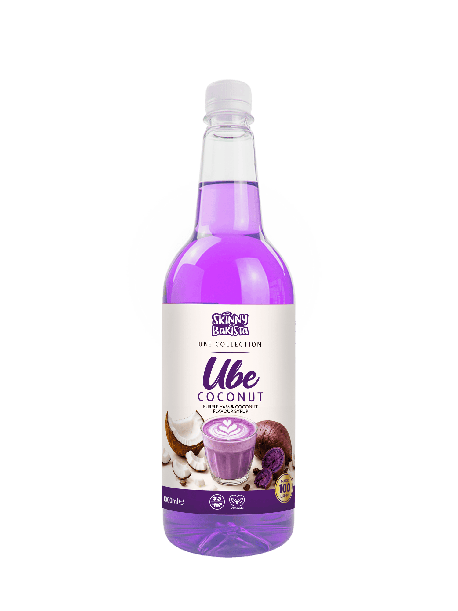 Skinny Barista Ube Coconut Flavour Syrup - Low Calorie Sugar Free - 1 Litre - theskinnyfoodco