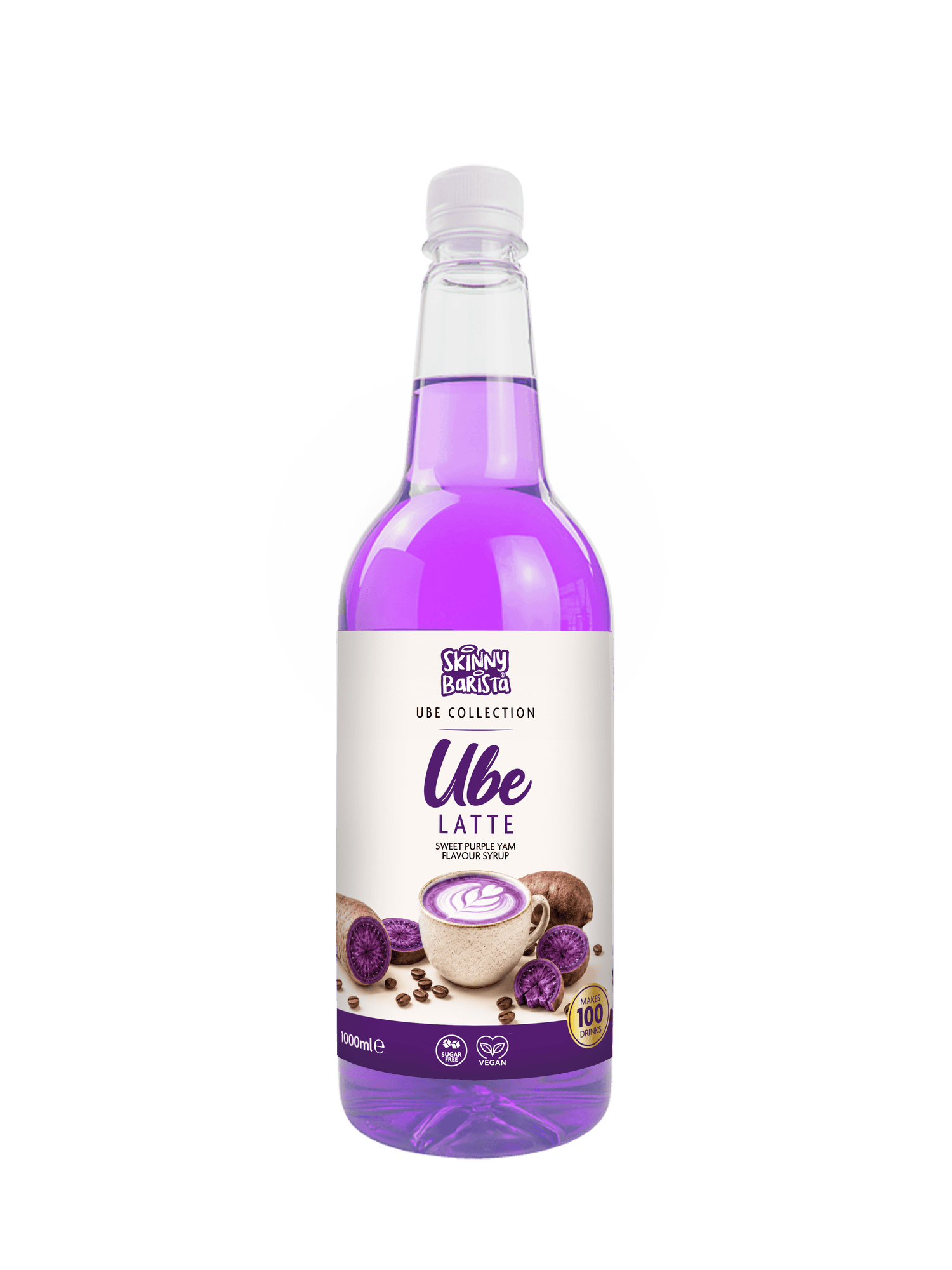 Skinny Barista Ube Latte Flavour Syrup - Low Calorie Sugar Free - 1 Litre - theskinnyfoodco