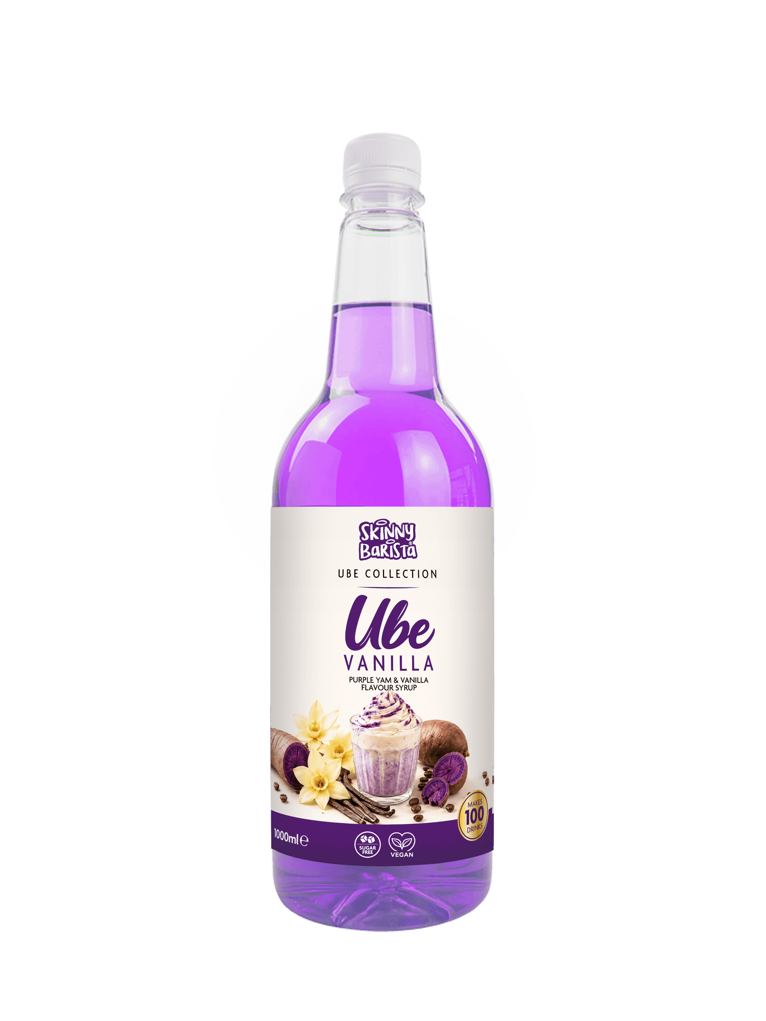 Skinny Barista Ube Vanilla Flavour Syrup - Low Calorie Sugar Free - 1 Litre - theskinnyfoodco