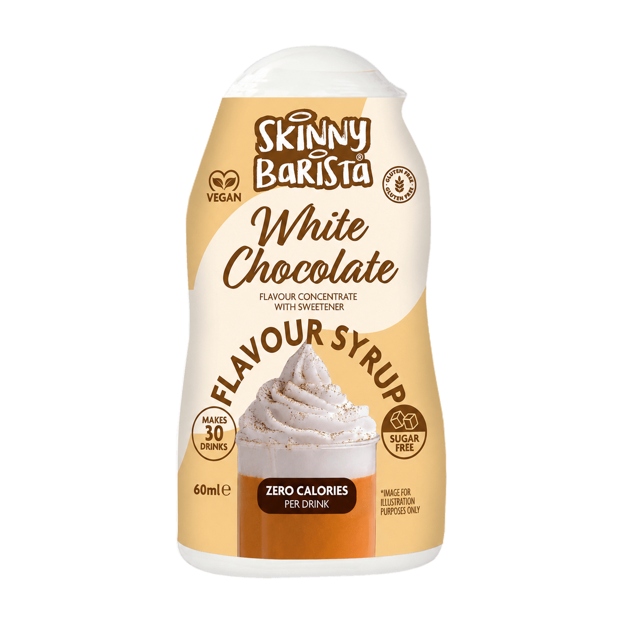 Skinny Barista White Chocolate Flavour Shot Sugar Free Skinny Coffee Syrup - 60ml - theskinnyfoodco