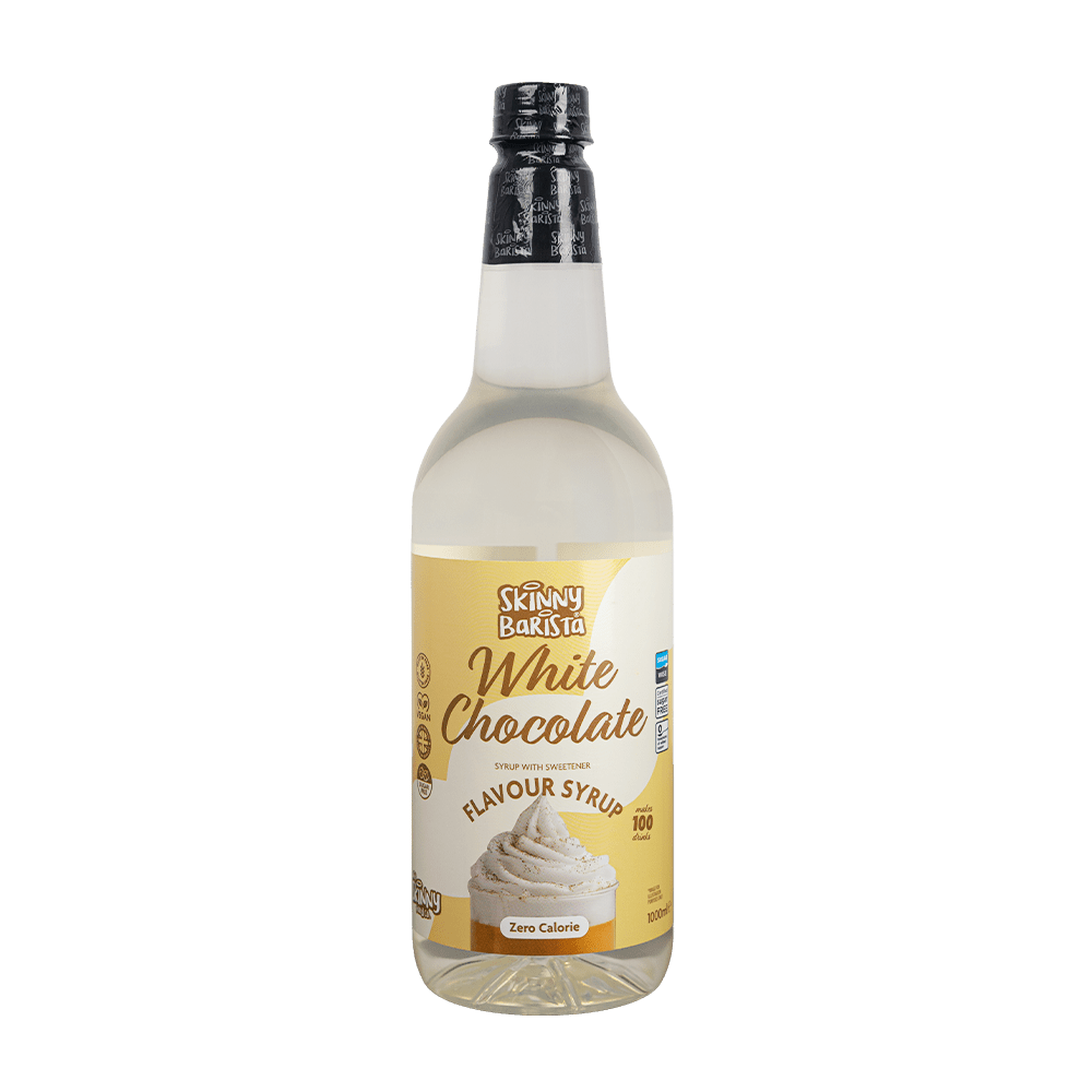 Skinny Barista White Chocolate Syrup - Zero Calorie Sugar Free Skinny Coffee - 1 Litre - theskinnyfoodco