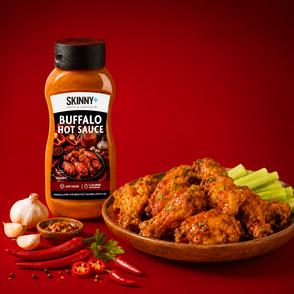 Skinny+ Buffalo Hot Flavour Sugar Free Skinny Sauce - 452ml - theskinnyfoodco