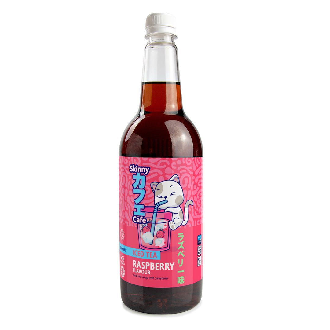 Skinny Caffe Raspberry Lemonade Flavour Zero Sugar Iced Tea Syrup - 1 litre - theskinnyfoodco