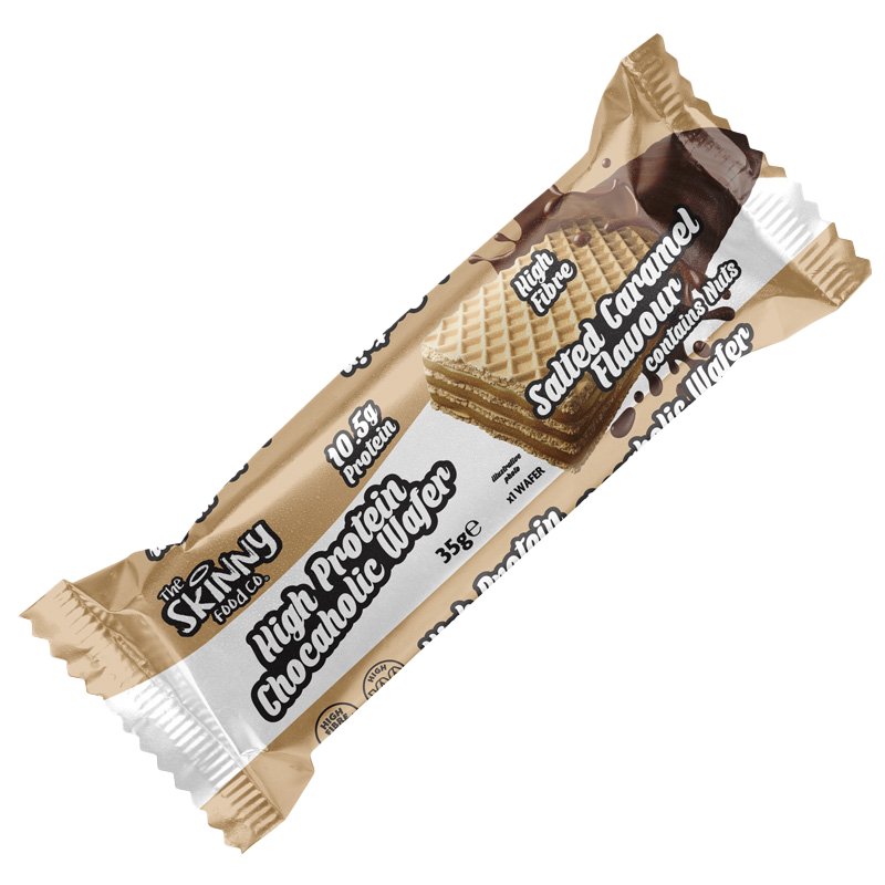 Skinny Chocaholic Salted Caramel High Protein Wafer 35g - theskinnyfoodco