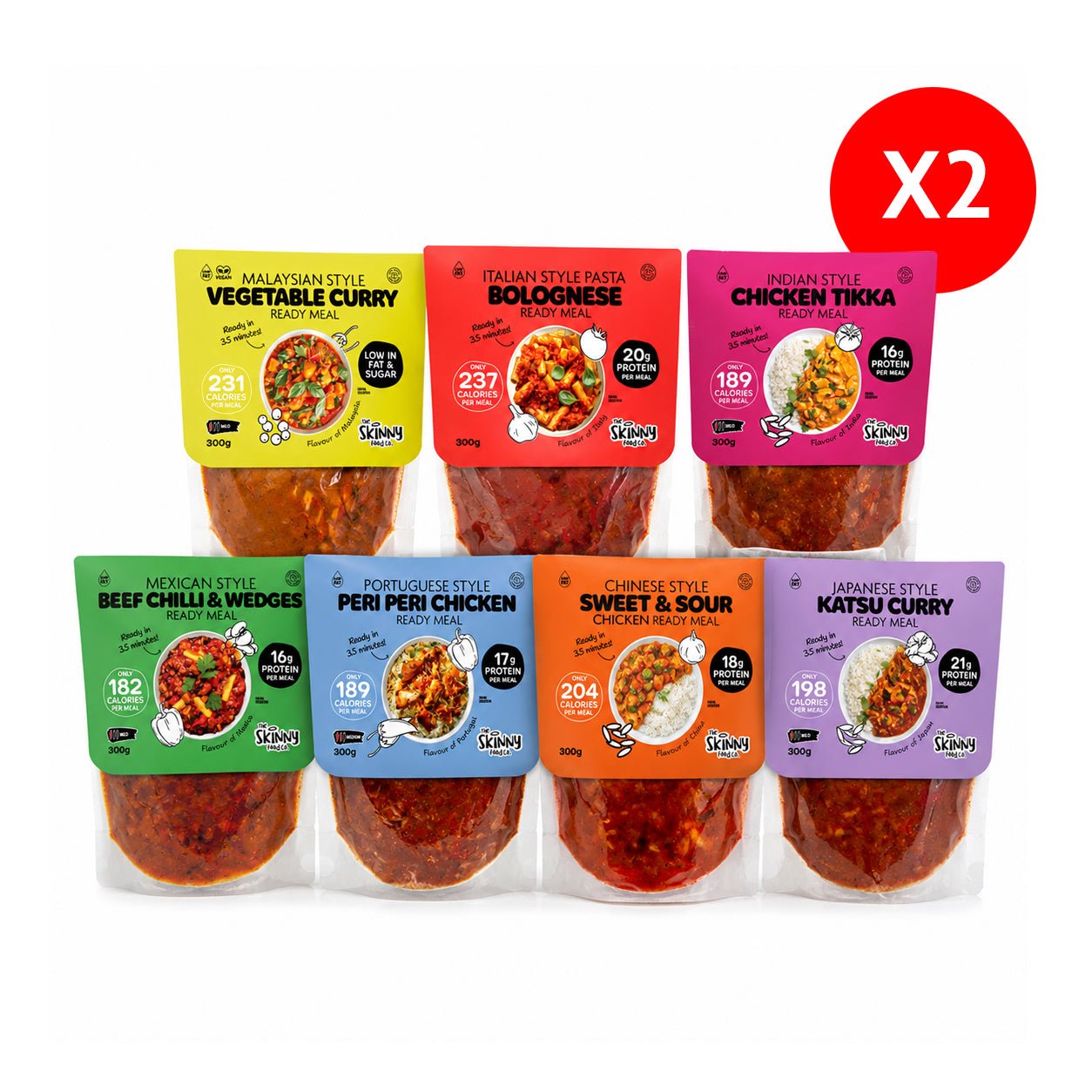 Skinny Food Co 14 Day Ready Meal Bundle (300g x 14 Meals) - theskinnyfoodco