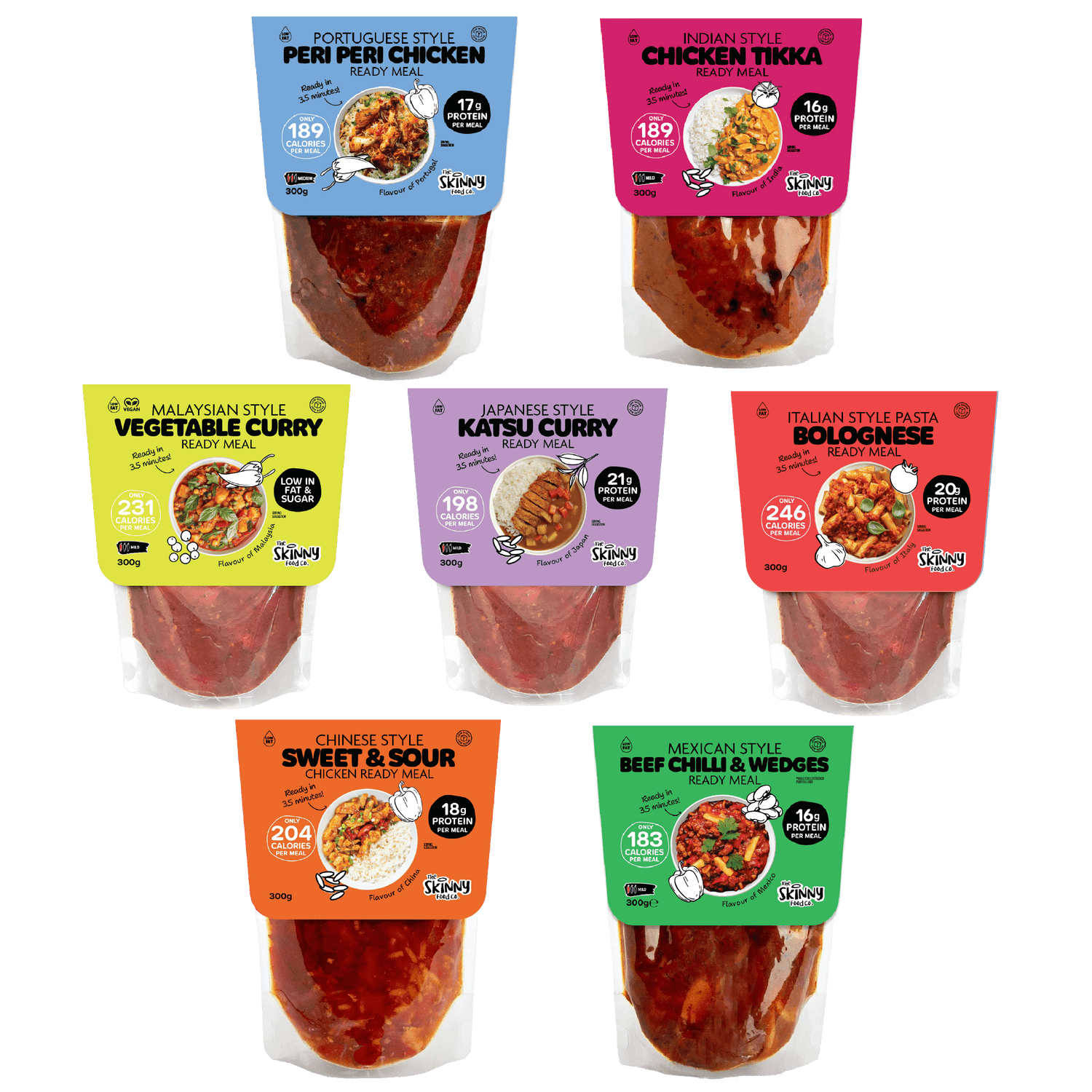 Skinny Food Co 7 Day Ready Meal Bundle (300g x 7 Meals) - theskinnyfoodco