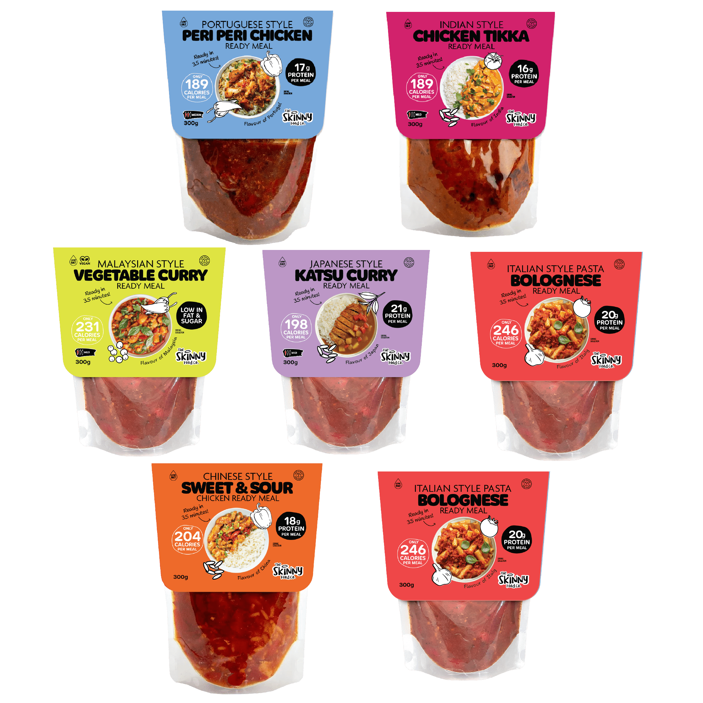 Skinny Food Co 7 Day Ready Meal Bundle (300g x 7 Meals) - theskinnyfoodco