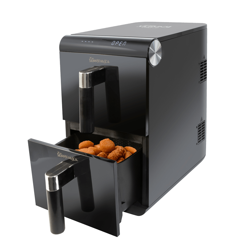Skinny Food Co Black Double Stack Air fryer 11 Litre (Free Digital Air Fryer Recipe Book) - Ninja Alternative - theskinnyfoodco