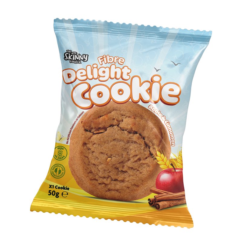 Skinny HFSS Apple & Cinnamon Fibre Delight Cookie 50g - theskinnyfoodco