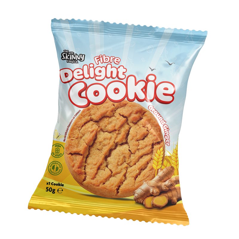 Skinny HFSS Ginger Fibre Delight Cookie 50g - theskinnyfoodco