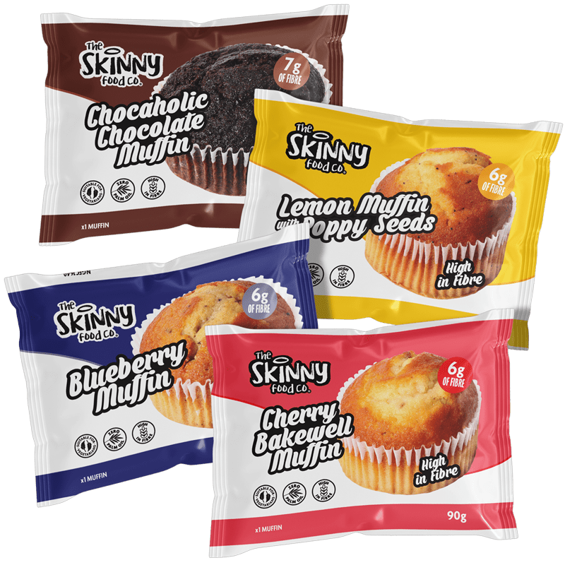 Skinny HFSS High Fibre Muffin 90g x 1 (4 Flavours) - theskinnyfoodco