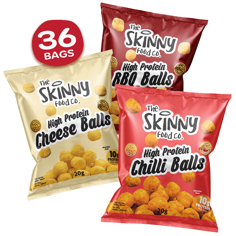 Skinny High Protein Balls 36 x 20g (All 3 Flavours x 12) - theskinnyfoodco
