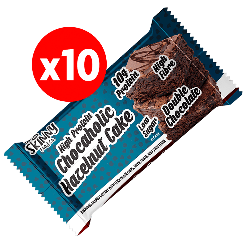 Λεπτό κέικ φουντουκιού με σοκολάτα και υψηλή περιεκτικότητα σε πρωτεΐνη 45γρ x 10 - theskinnyfoodco