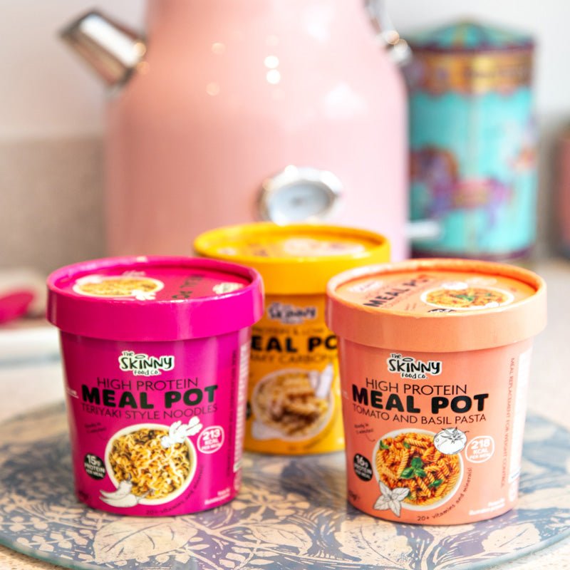 Skinny High Protein Meal Pot - 12 x Quickpots 3 Flavour Bundle - theskinnyfoodco