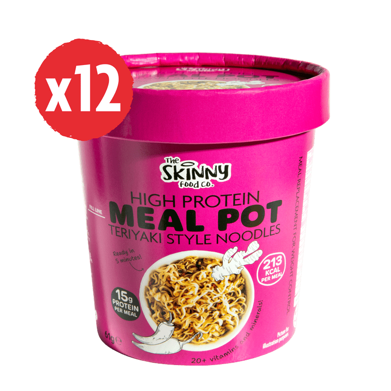 Skinny High Protein Meal Pot - Teriyaki Noodles x 12 Quickpots - theskinnyfoodco